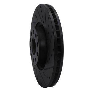 Audi S6 Brake Rotor (1) - Front Right - R1 Concepts - Drilled & Slotted - Black - `99-`04